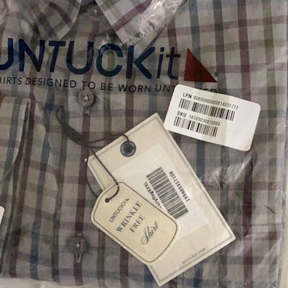UNTUCKit Men's Blue Wrinkle-free Gilliard Shirt, Size XXXL, NWT original packagi - Picture 6 of 6